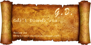 Gál Dionízia névjegykártya